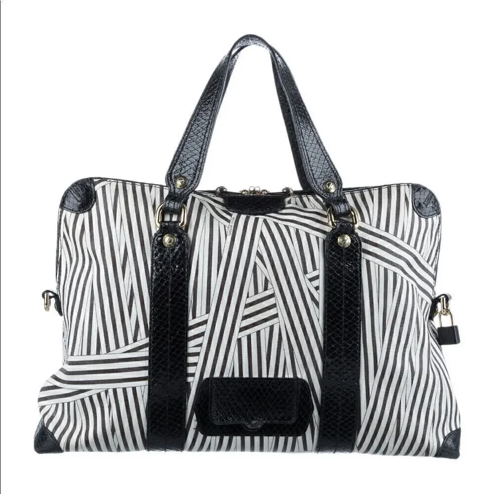 Henri Bendel Disturbed Stripe Laptop Bag/ Briefcase